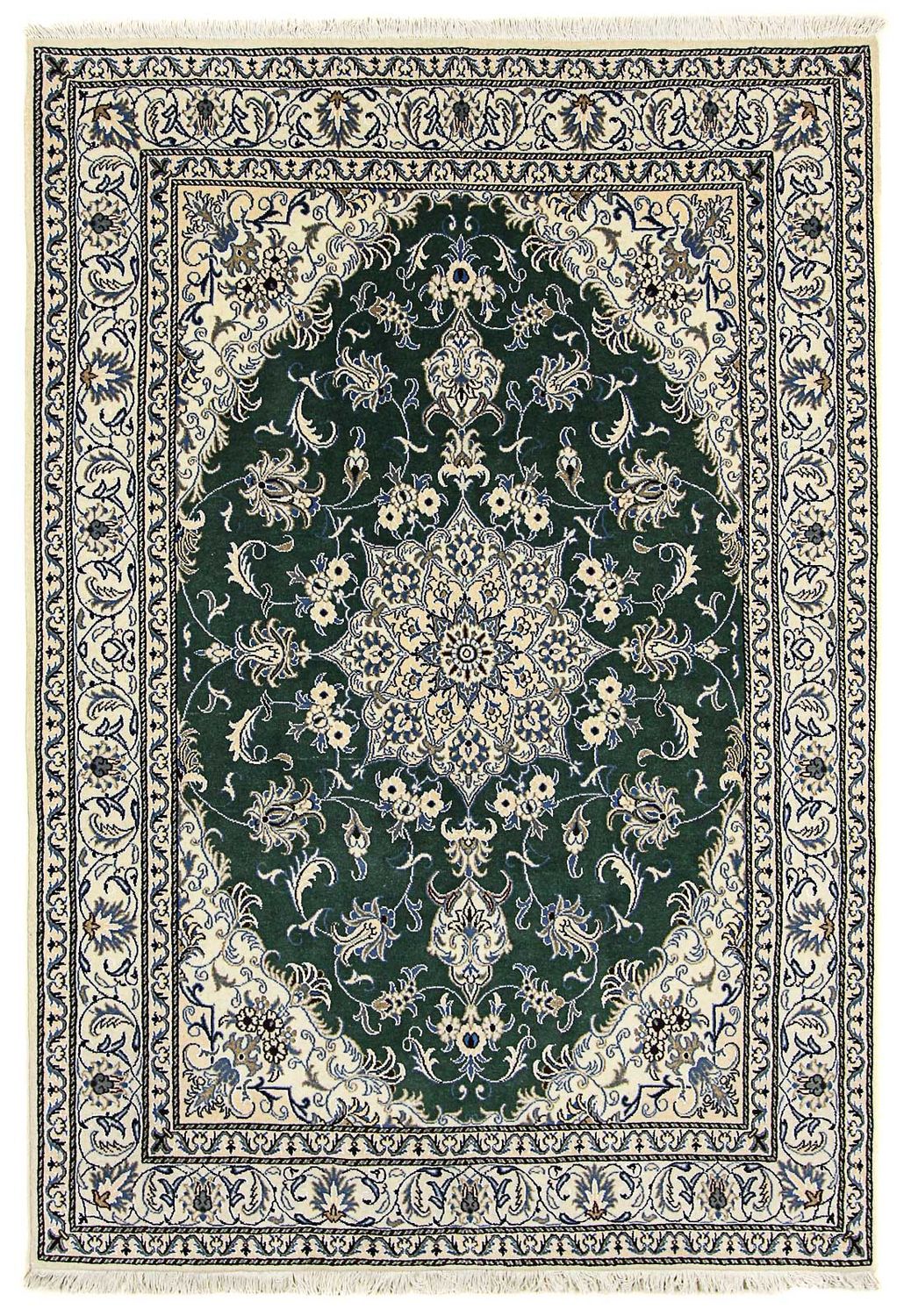 Tapis persan - Nain - 245 x 170 cm - vert foncé