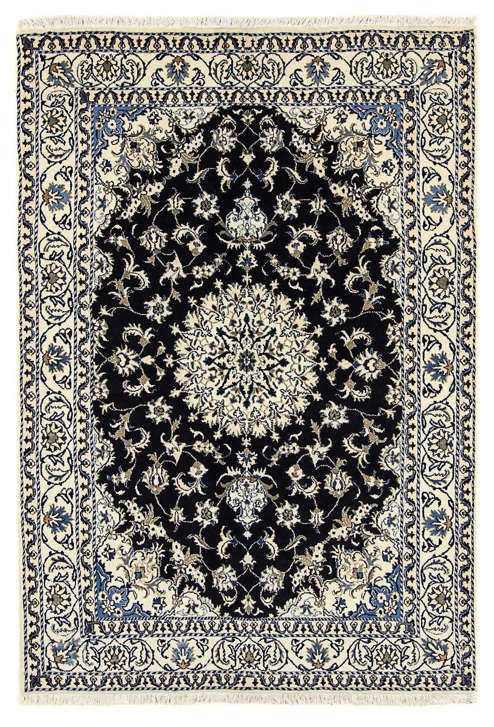 Perský koberec - Nain - 234 x 168 cm - tmavě modrá