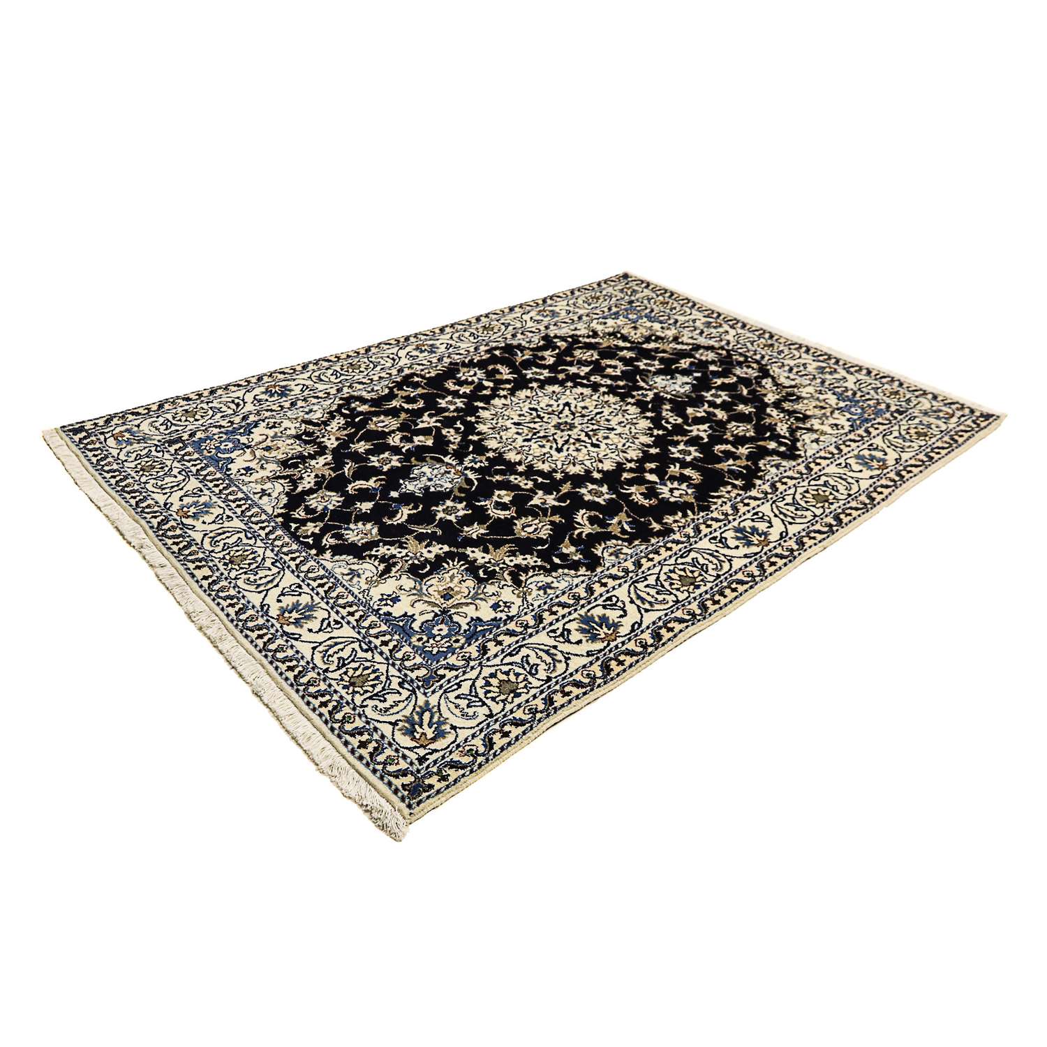 Persisk tæppe - Nain - 234 x 168 cm - mørkeblå