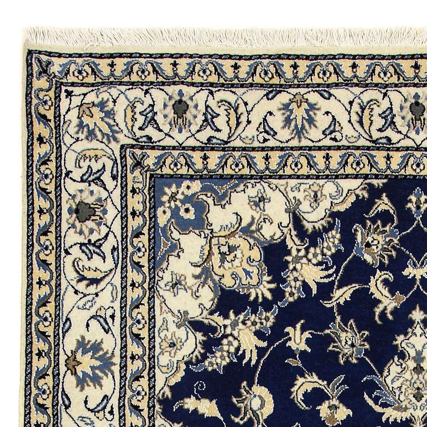 Tapis persan - Nain - 230 x 165 cm - bleu foncé