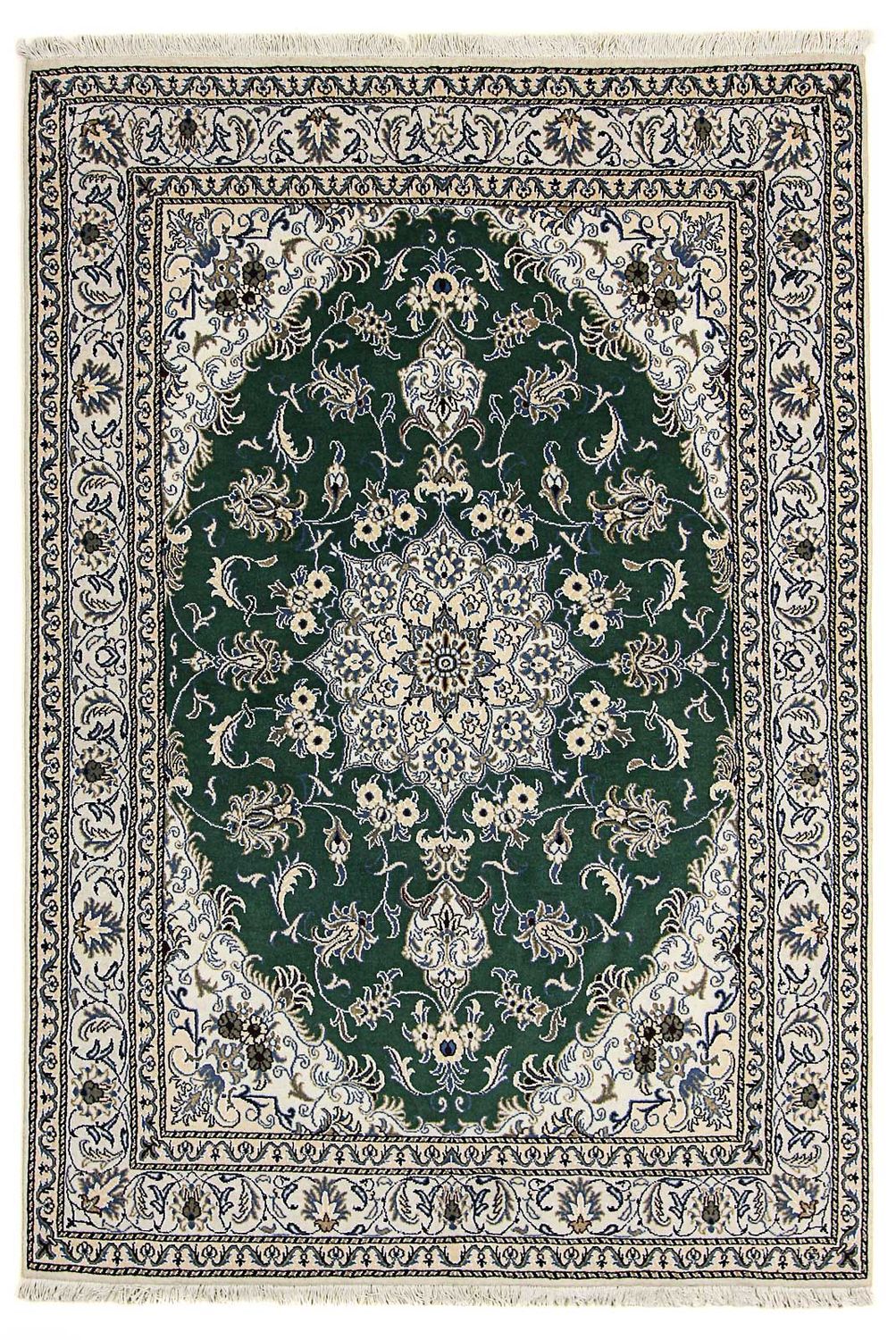 Tapis persan - Nain - 244 x 168 cm - vert foncé