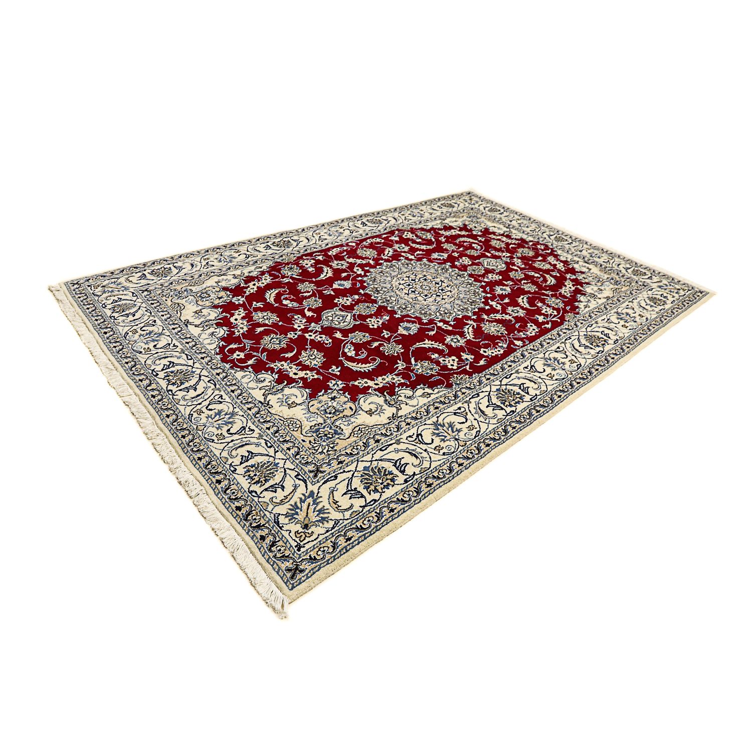 Tapis persan - Nain - 295 x 193 cm - rouge foncé