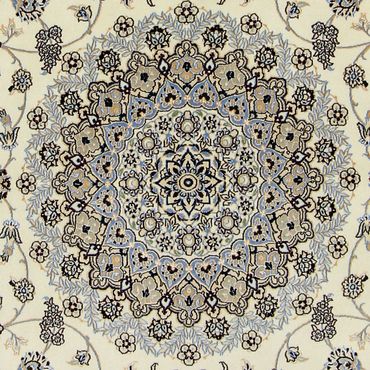 Tapis persan - Nain - Premium carré  - 205 x 205 cm - beige