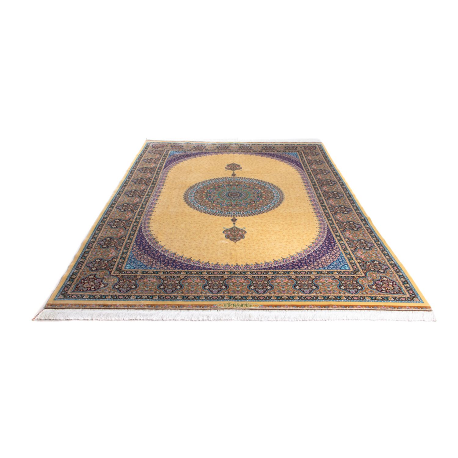 Perzisch tapijt - Ghom - 300 x 200 cm - goud