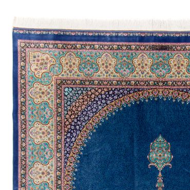 Tapis persan - Ghom - 300 x 200 cm - bleu