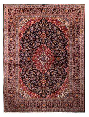 Tapis persan - Keshan - 425 x 318 cm - bleu foncé