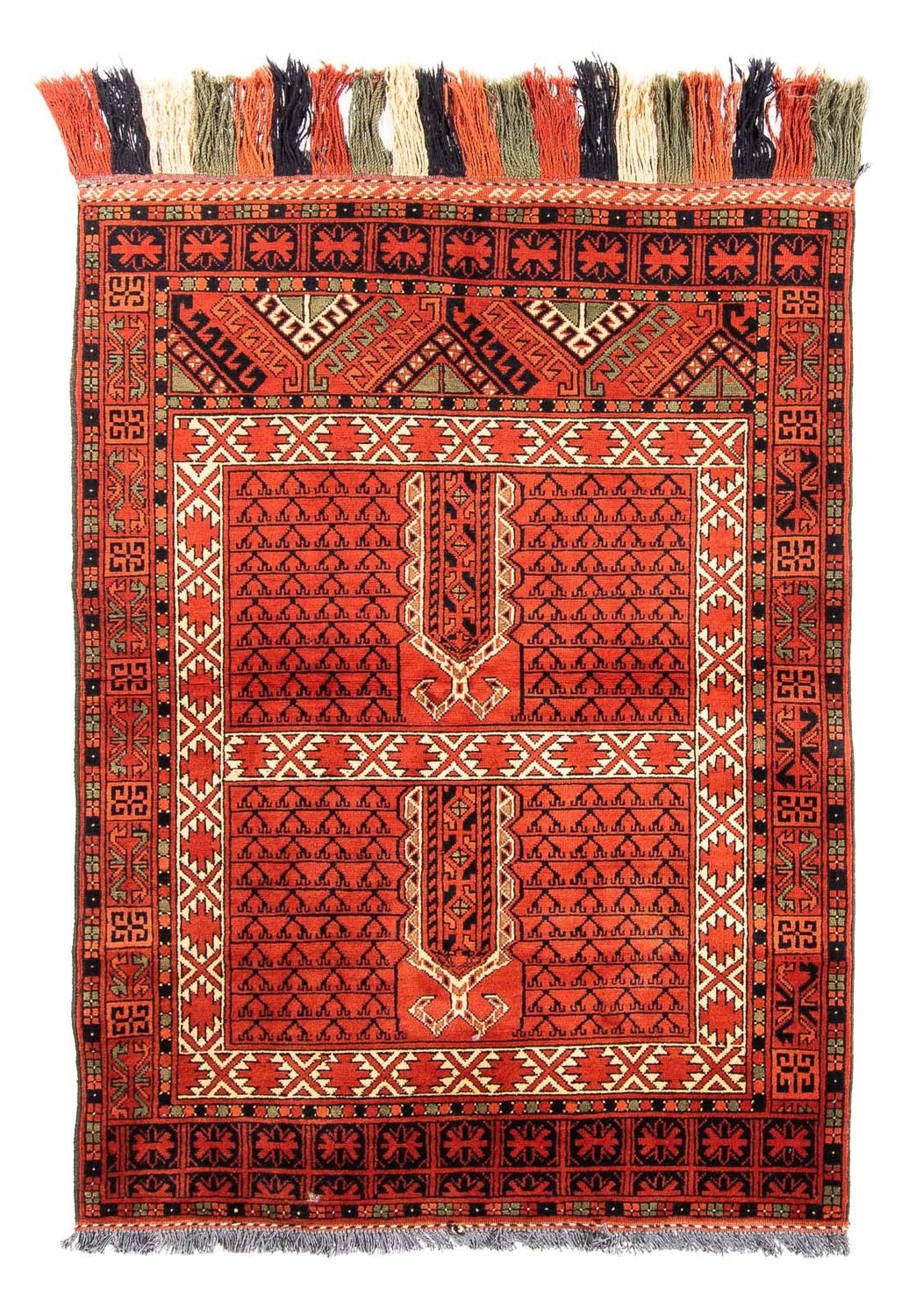 Afghansk tæppe - 174 x 118 cm - rust