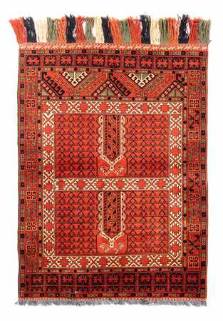 Afghansk teppe - 174 x 118 cm - rust