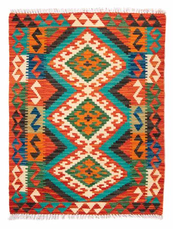 Tapis Kelim - Splash - 128 x 86 cm - rouille