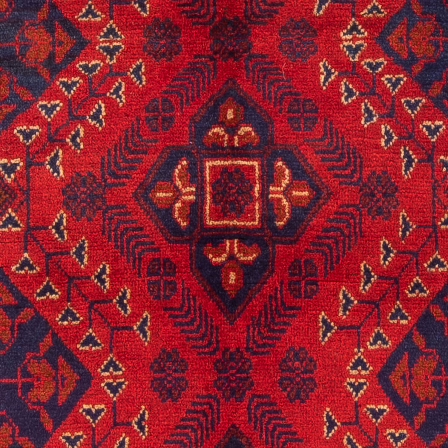 Runner Afghan Rug - Kunduz - 199 x 79 cm - dark red