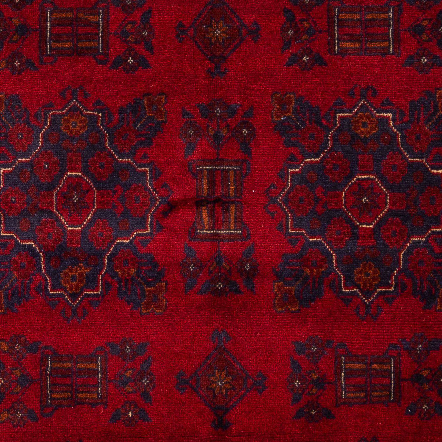 Alfombra afgana - Kunduz - 219 x 126 cm - rojo oscuro