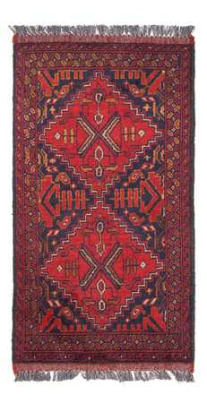 Tapis afghan - Kunduz - 102 x 52 cm - rouge foncé