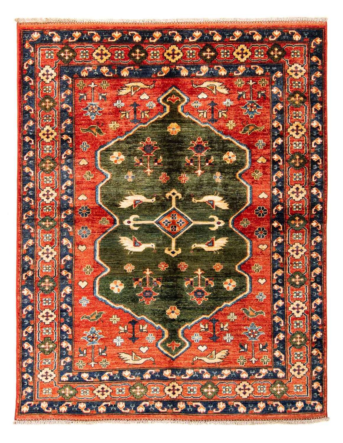 Afghansk matta - 195 x 150 cm - röd