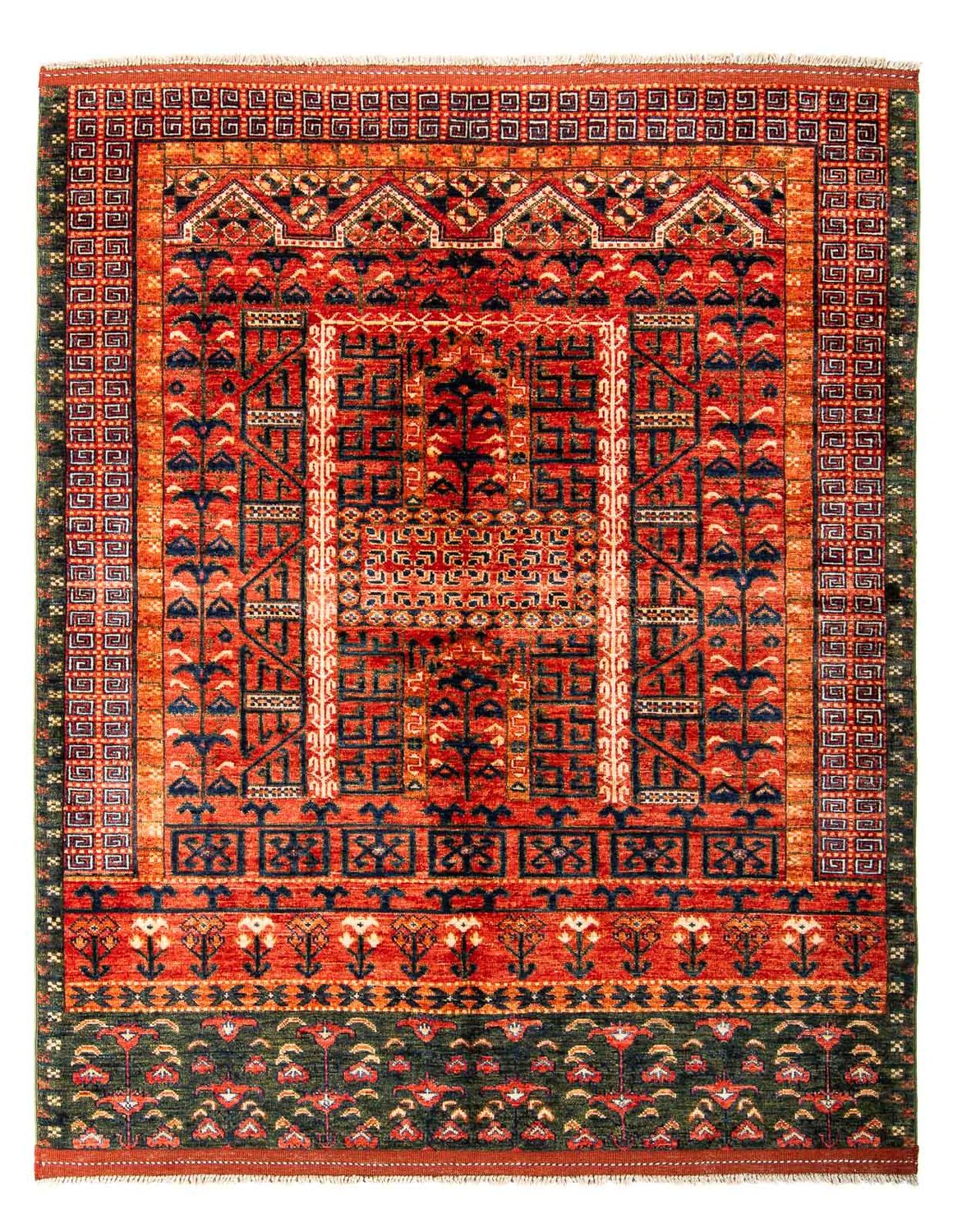 Afghansk teppe - 196 x 158 cm - rød