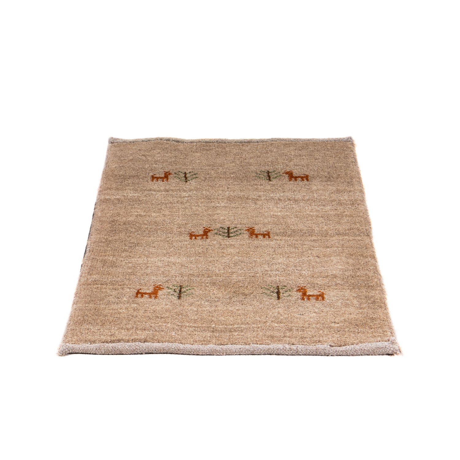 Tapis Gabbeh - Loribaft Persan - 60 x 40 cm - chocolat clair