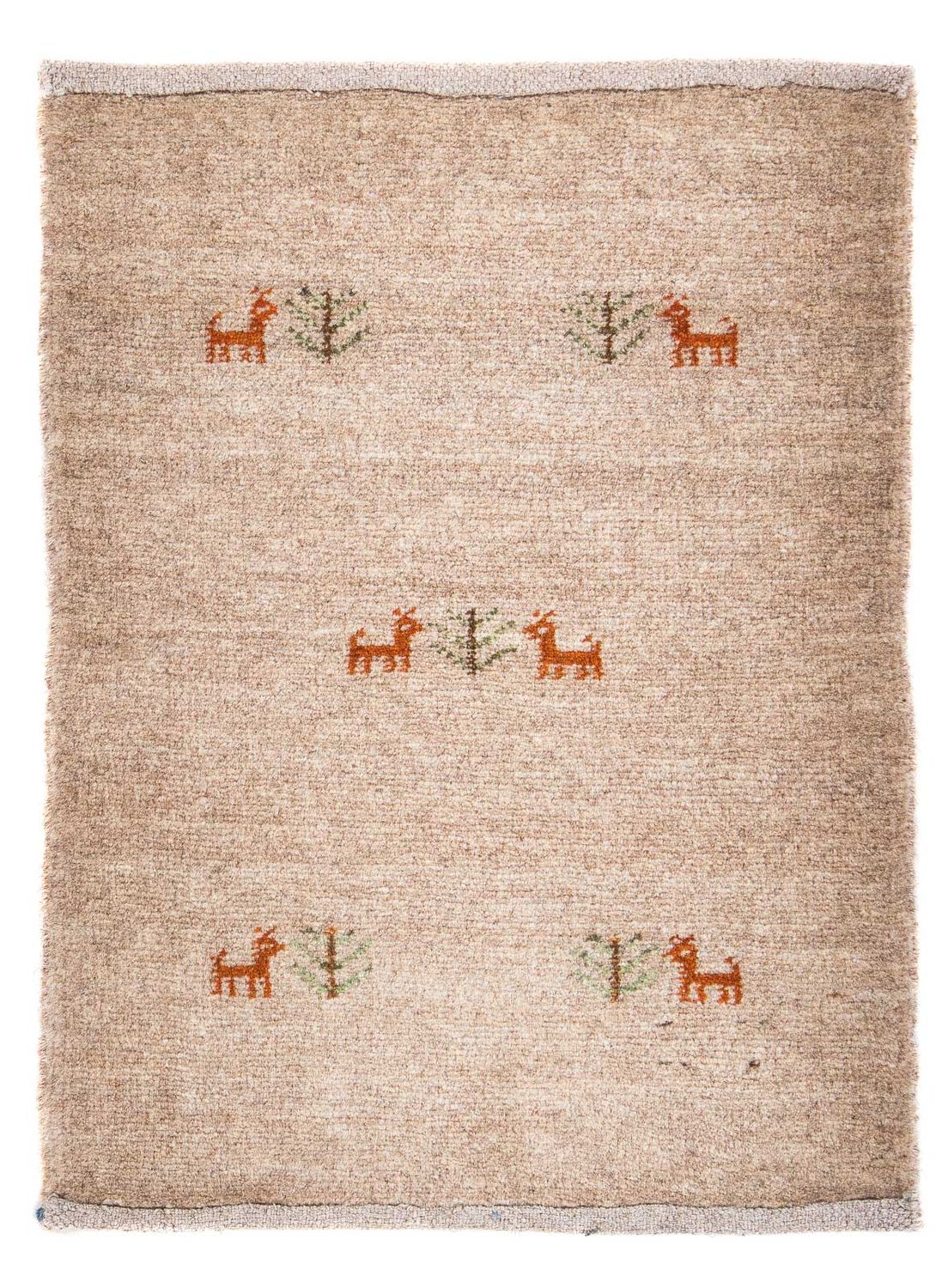 Tapis Gabbeh - Loribaft Persan - 60 x 40 cm - chocolat clair