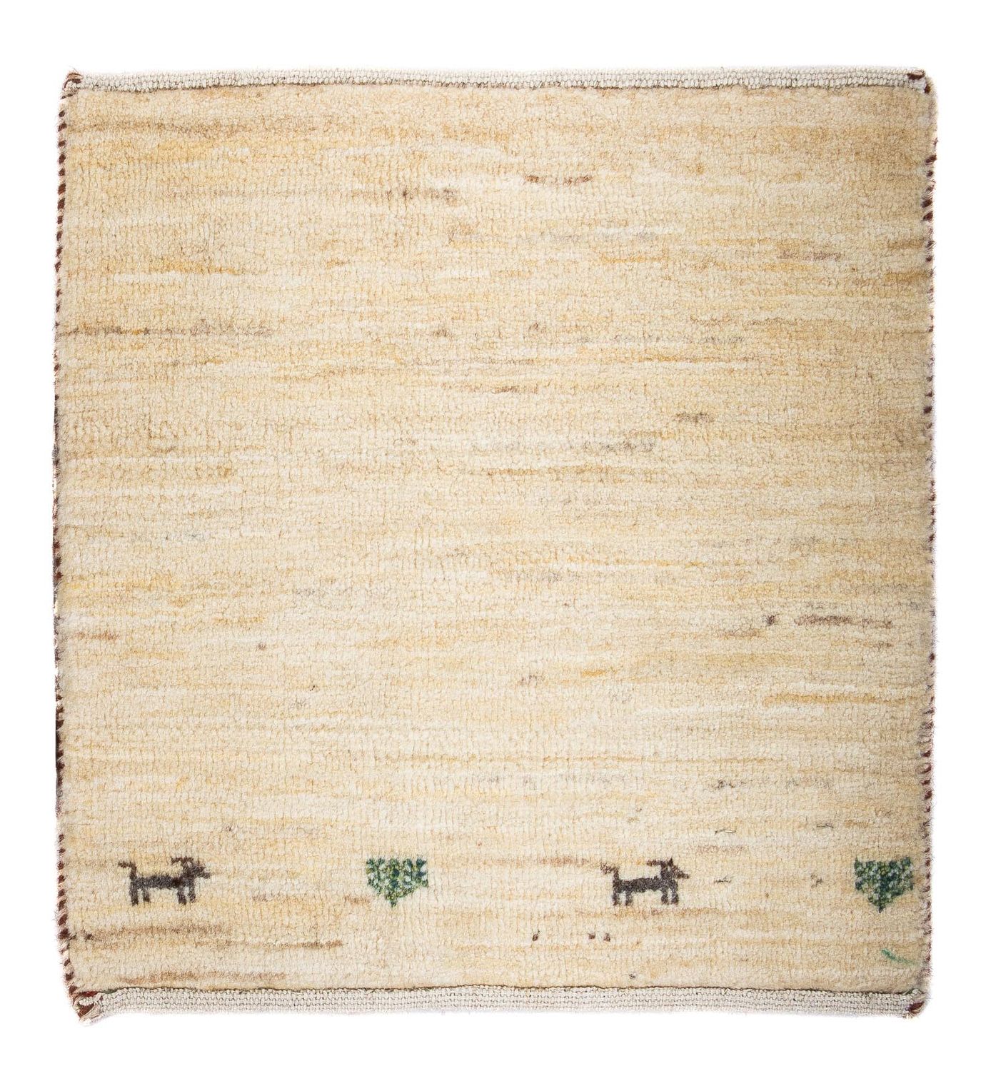 Gabbeh teppe - Loribaft persisk teppe square  - 45 x 40 cm - beige