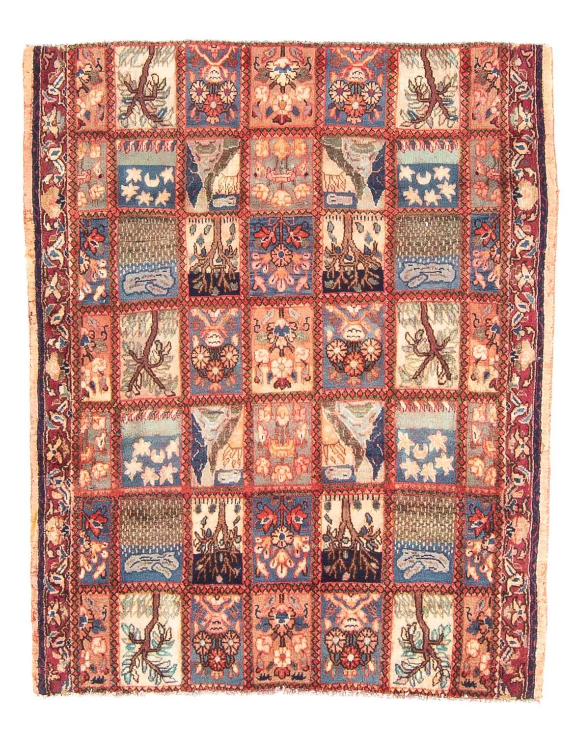 Persisk tæppe - Ghom - 128 x 105 cm - flerfarvet