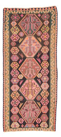 Tapis de couloir Tapis Kelim - Vieux - 340 x 150 cm - multicolore