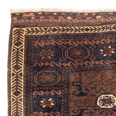 Afghan Rug square  - 80 x 80 cm - brown