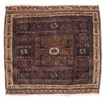 Afghan Rug square  - 80 x 80 cm - brown