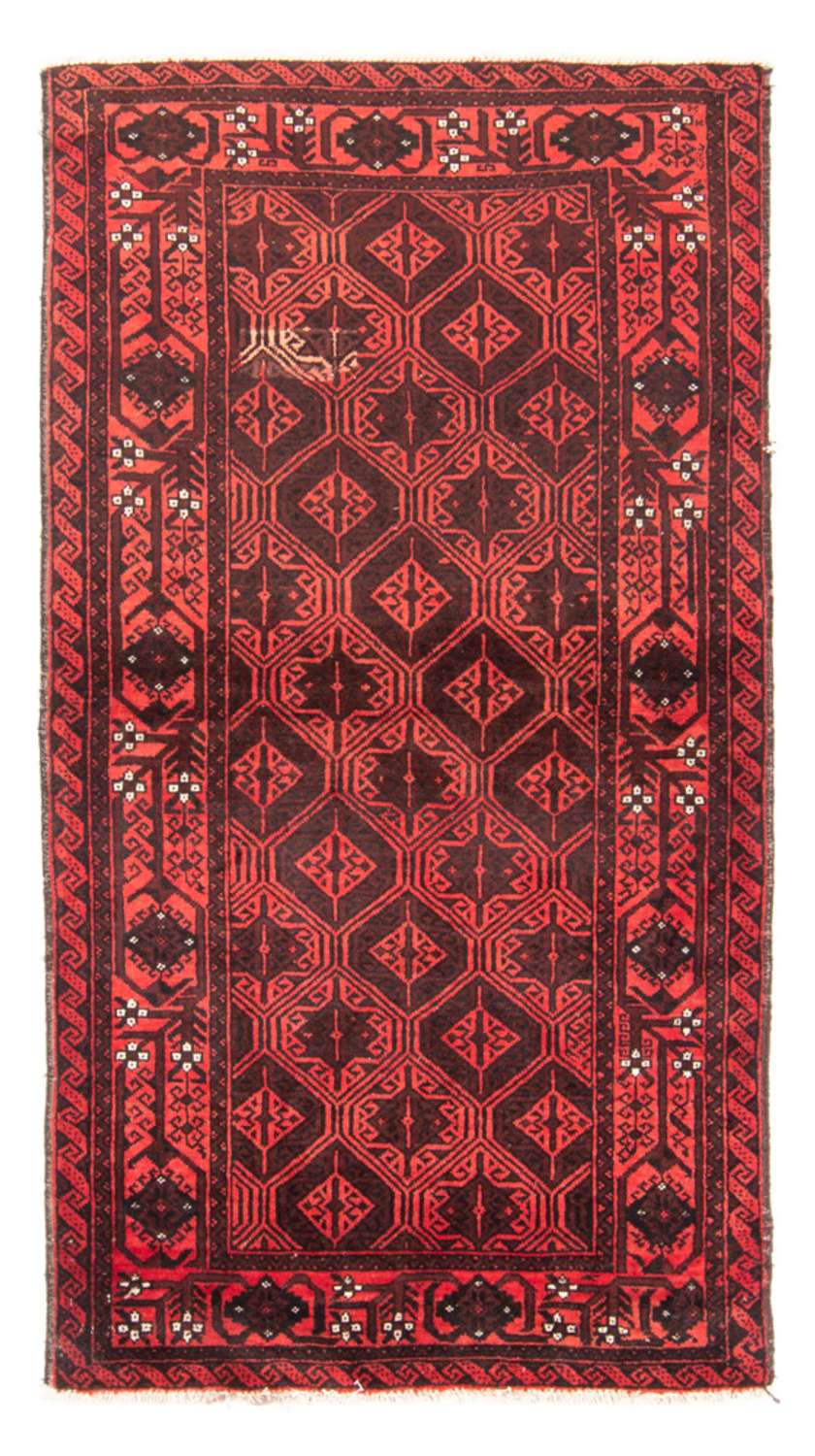 Runner Balúčský koberec - 196 x 102 cm - červená