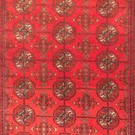 Runner Turkaman Rug - 196 x 83 cm - red