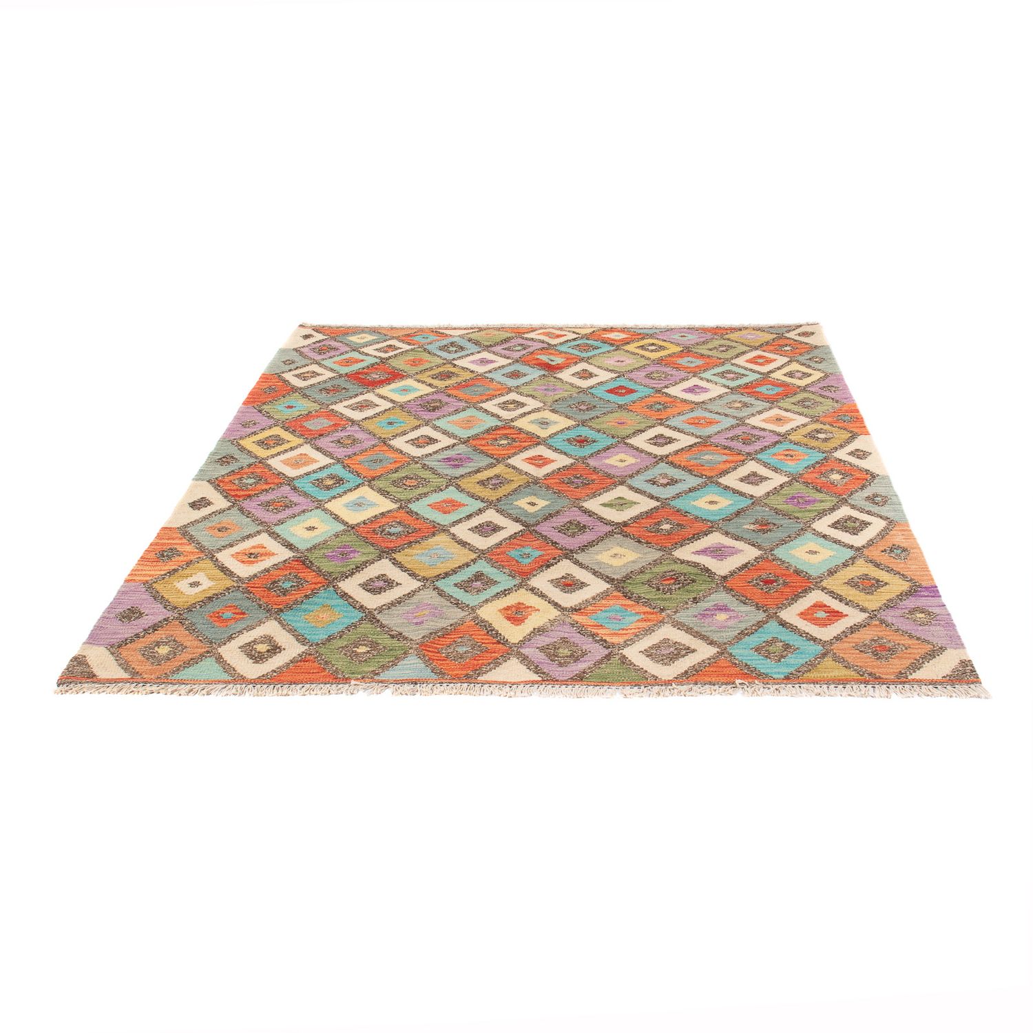 Kelim Rug - Splash - 195 x 155 cm - multicolored