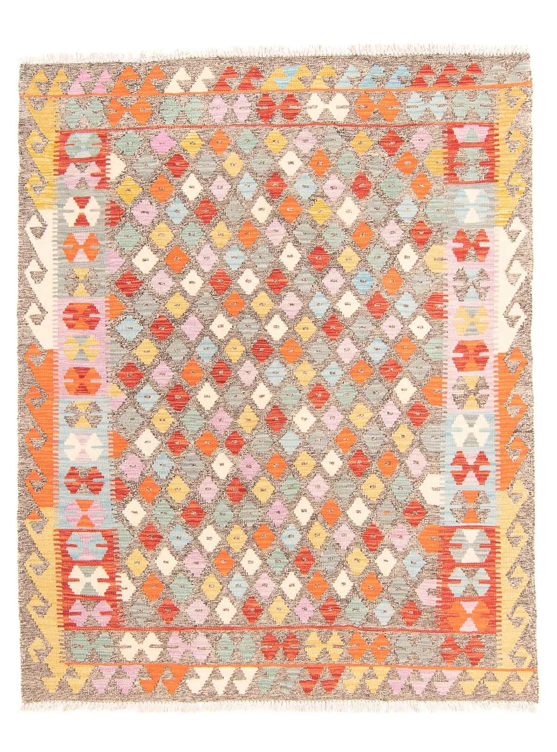 Kelim tapijt - Splash - 189 x 154 cm - veelkleurig