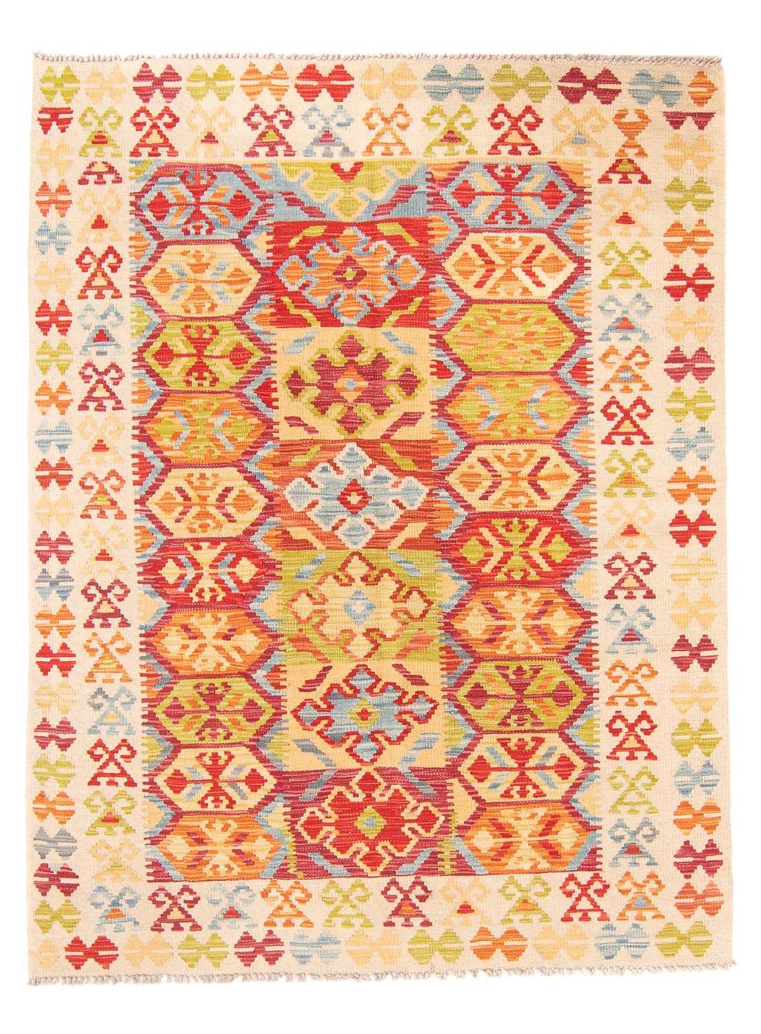 Kelim tapijt - Splash - 199 x 156 cm - veelkleurig