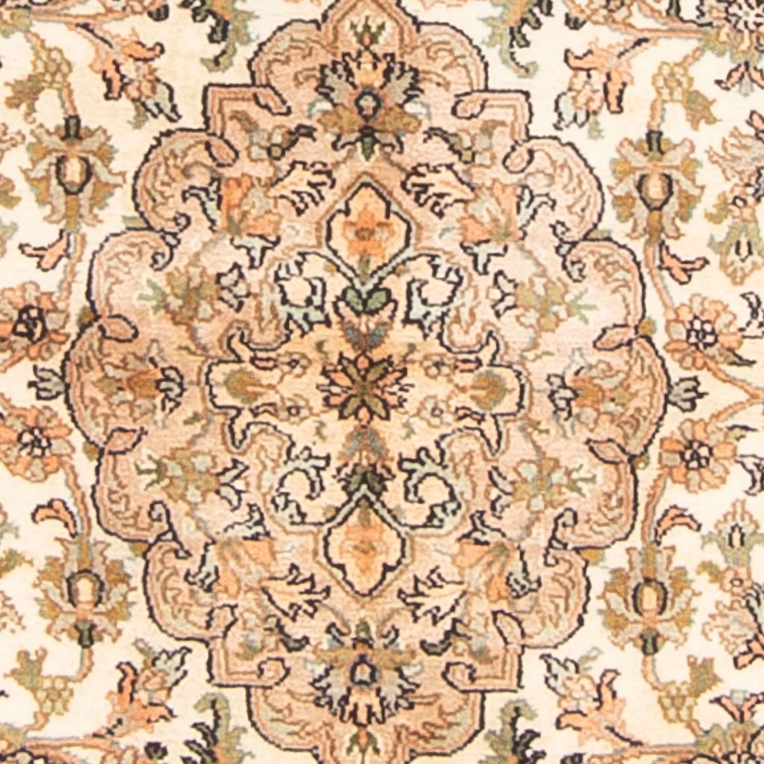 Sidenmatta - Kashmir Silk - 150 x 96 cm - grädde