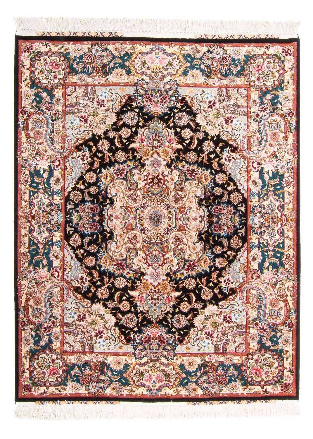 Tapis persan - Tabriz - Royal - 200 x 150 cm - bleu foncé