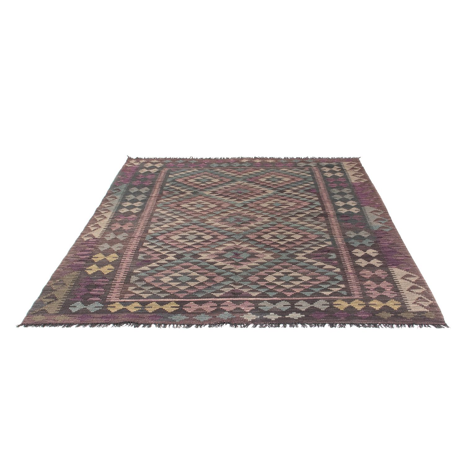 Tapis Kelim - Tendance - 201 x 163 cm - multicolore