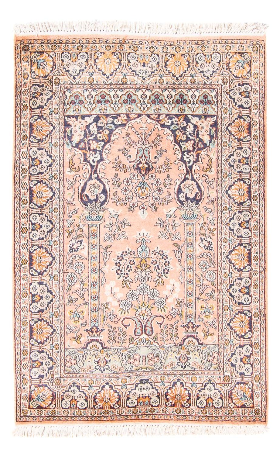 Jedwabny dywan - Kashmir Silk - 124 x 79 cm - łososiowy