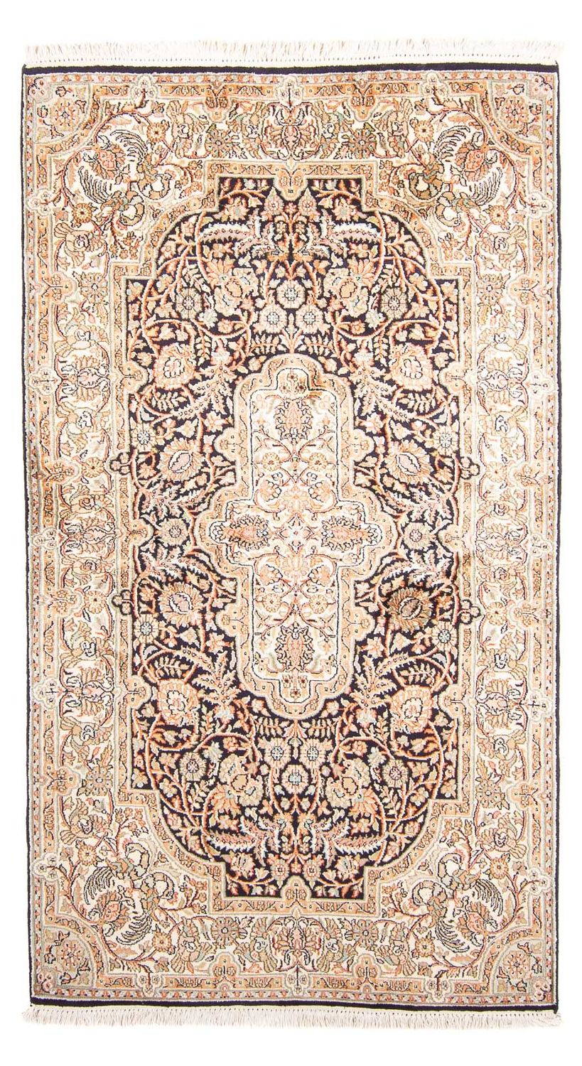 Zijden tapijt - Kashmir Silk - 169 x 94 cm - donkerblauw