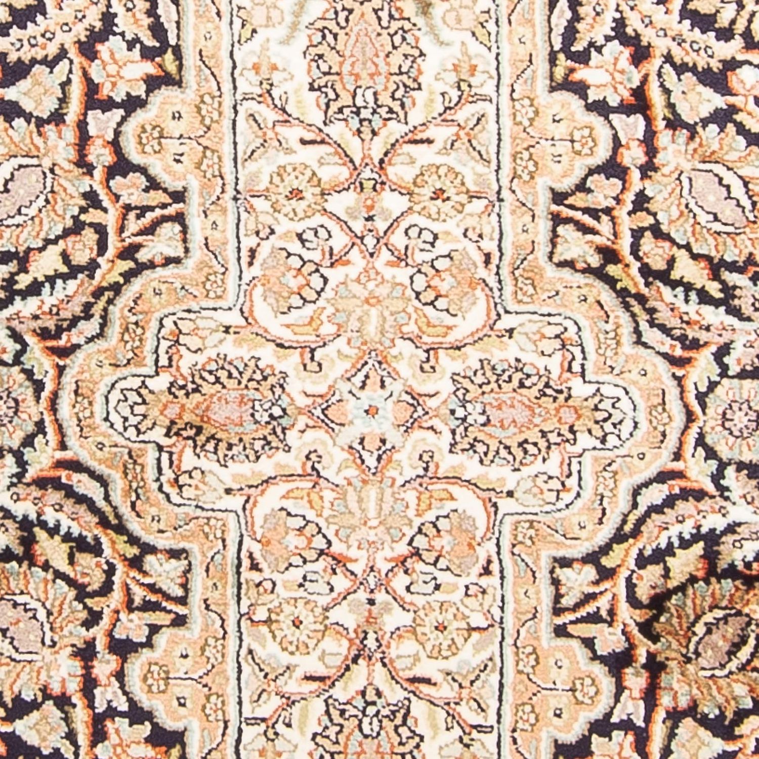 Silketæppe - Kashmir Silk - 169 x 94 cm - mørkeblå