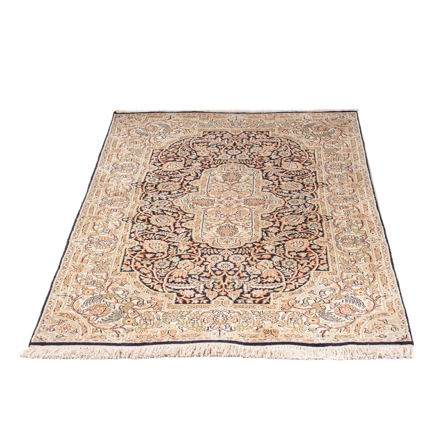 Sidenmatta - Kashmir Silk - 169 x 94 cm - mörkblå