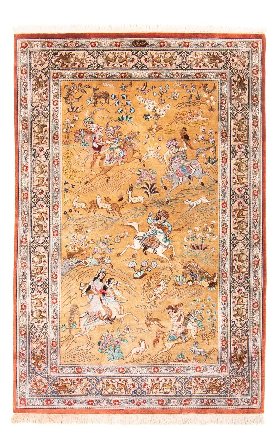 Silk Rug - Ghom Silk - Premium - 156 x 100 cm - gold