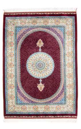 Silketeppe - Ghom Silk - Premium - 146 x 97 cm - vinrød