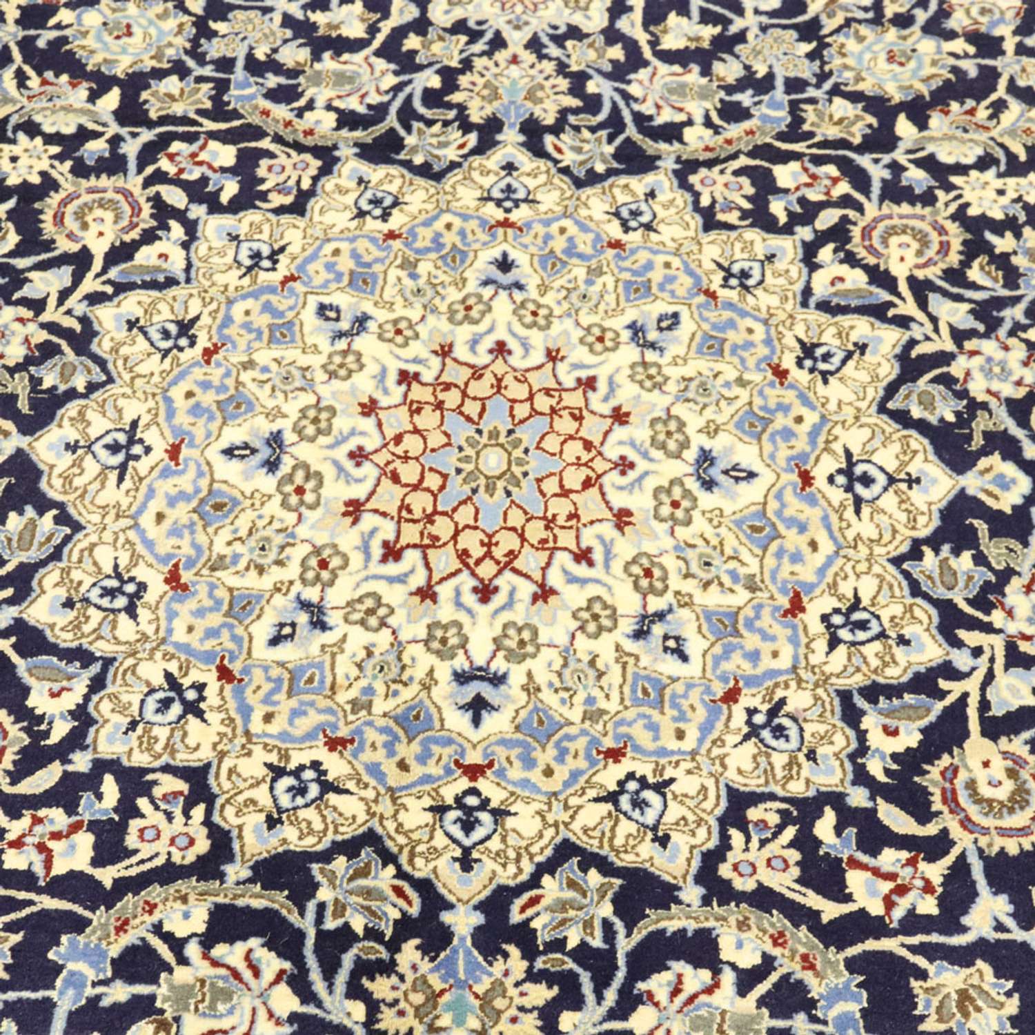 Tapis persan - Nain - Royal - 296 x 203 cm - bleu foncé