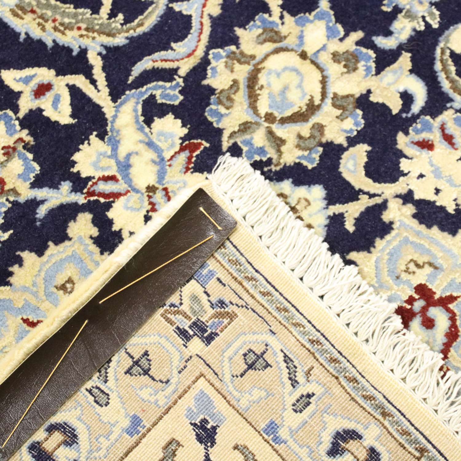Perzisch tapijt - Nain - Koninklijk - 296 x 203 cm - donkerblauw