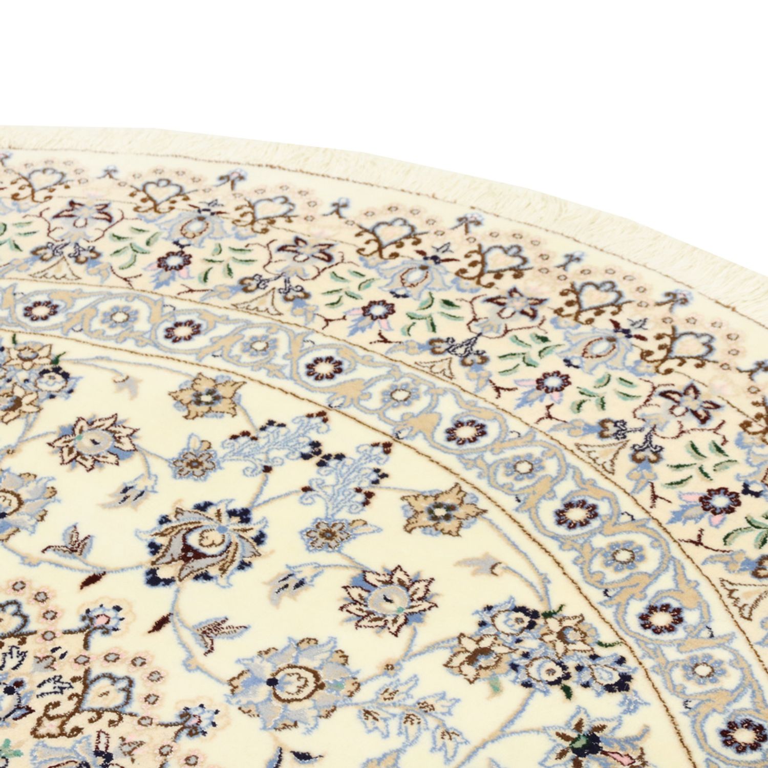 Persisk teppe - Nain - Royal rundt  - 200 x 200 cm - beige