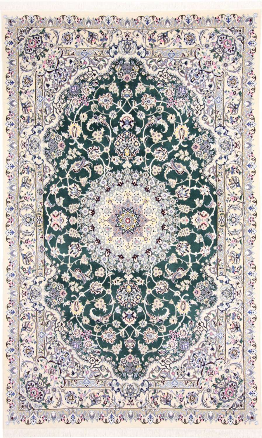 Tapis persan - Nain - Royal - 257 x 158 cm - vert