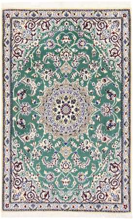 Tapis persan - Nain - Royal - 139 x 89 cm - vert