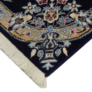 Alfombra Persa - Nain - Real - 90 x 60 cm - azul oscuro