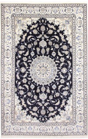 Alfombra persa - Nain - 294 x 195 cm - azul oscuro