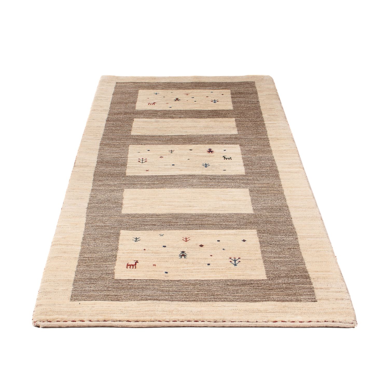 Runner Gabbeh Rug - Loribaft Perser - 209 x 83 cm - beige