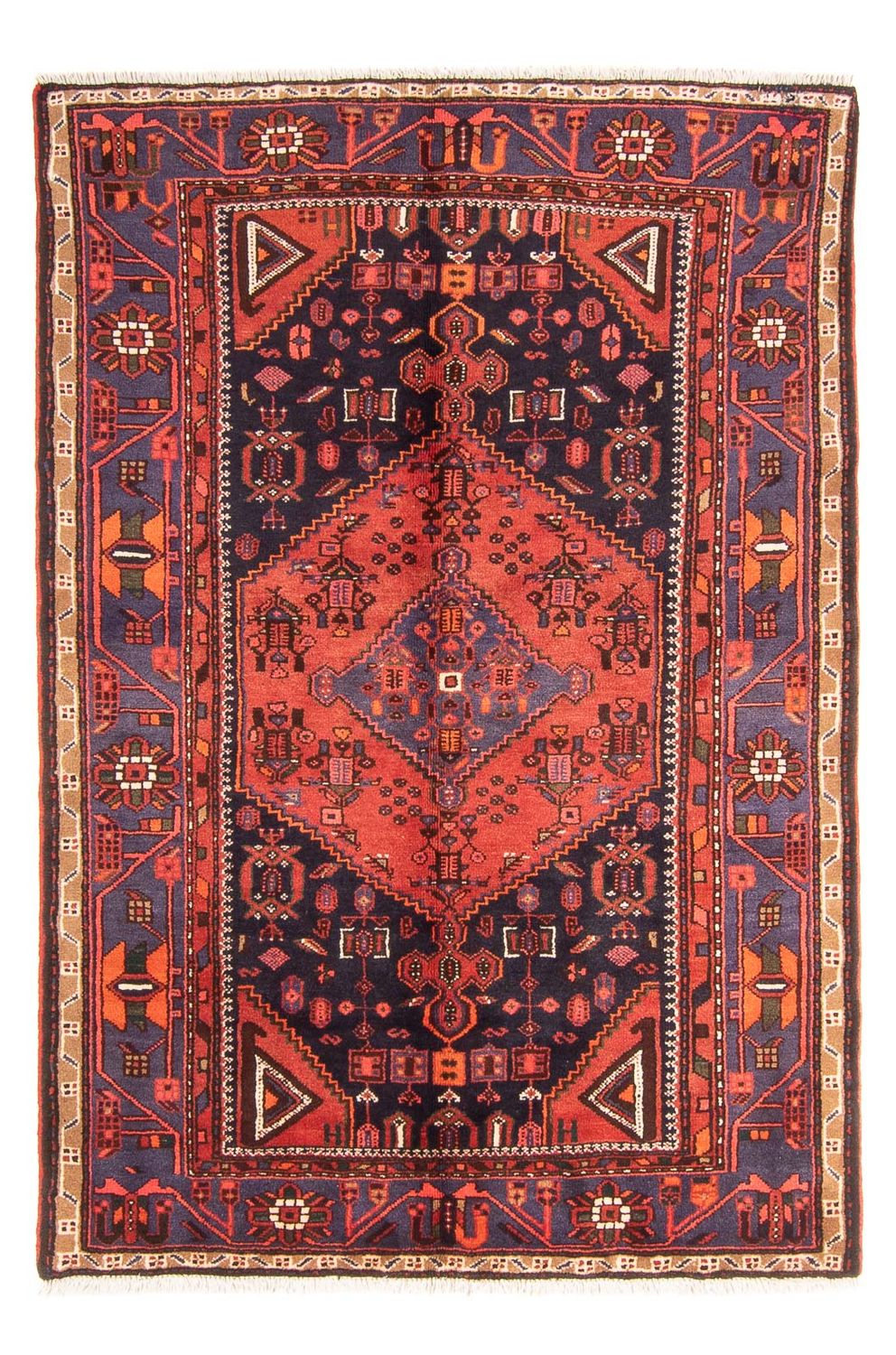 Alfombra persa - Nómada - 197 x 130 cm - azul oscuro