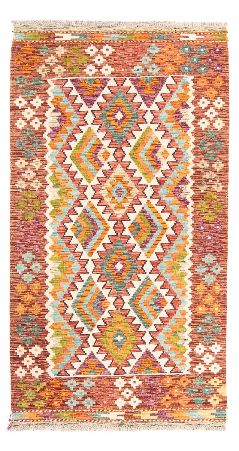 Corredor Tapete Kelim - Oriental - 206 x 103 cm - multicolorido