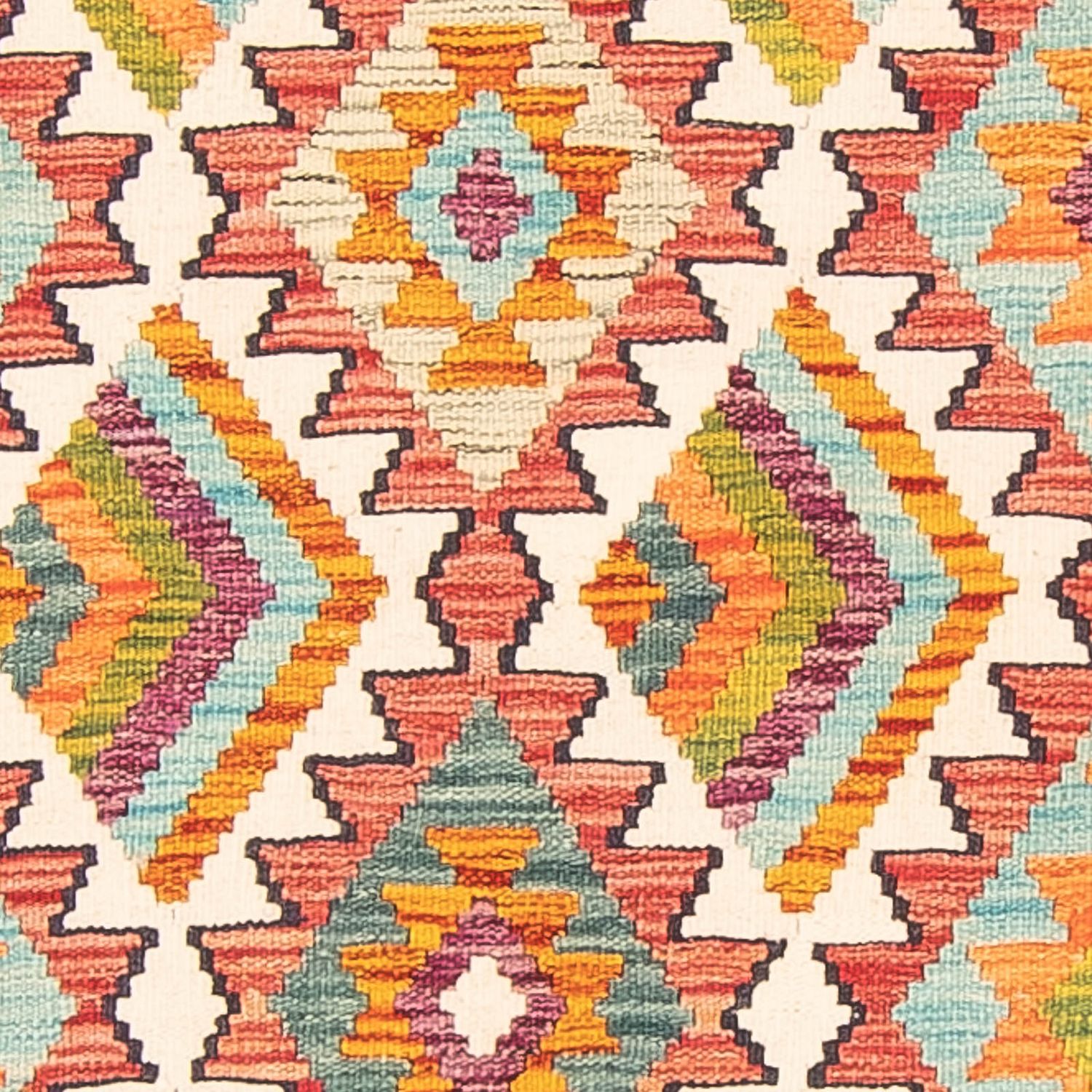 Runner Kelim Carpet - orientalisk matta - 206 x 103 cm - flerfärgad